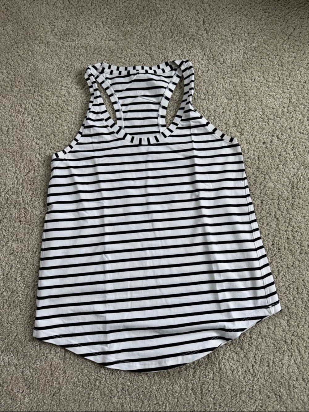 LULULEMON Black White Striped Tank Top 4/XS
